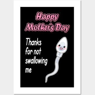 Thanks For Not Swallowing Us Happy Mother's Day Father's Day Posters and Art